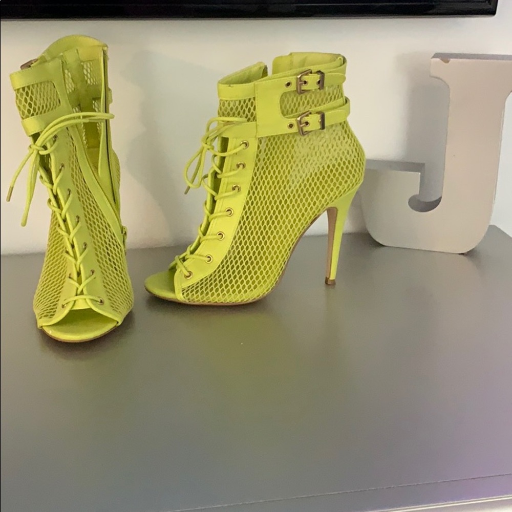 Lime Heel Laced Rouge Booties
